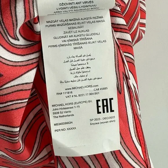 Michael Michael Kors Blouse SZ Extra Large NEW Zebra Chain Necklace Top NWOT - Picture 13 of 14